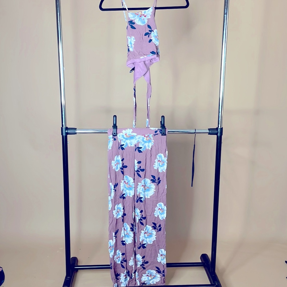 Windsor Purple flowered sm matching set